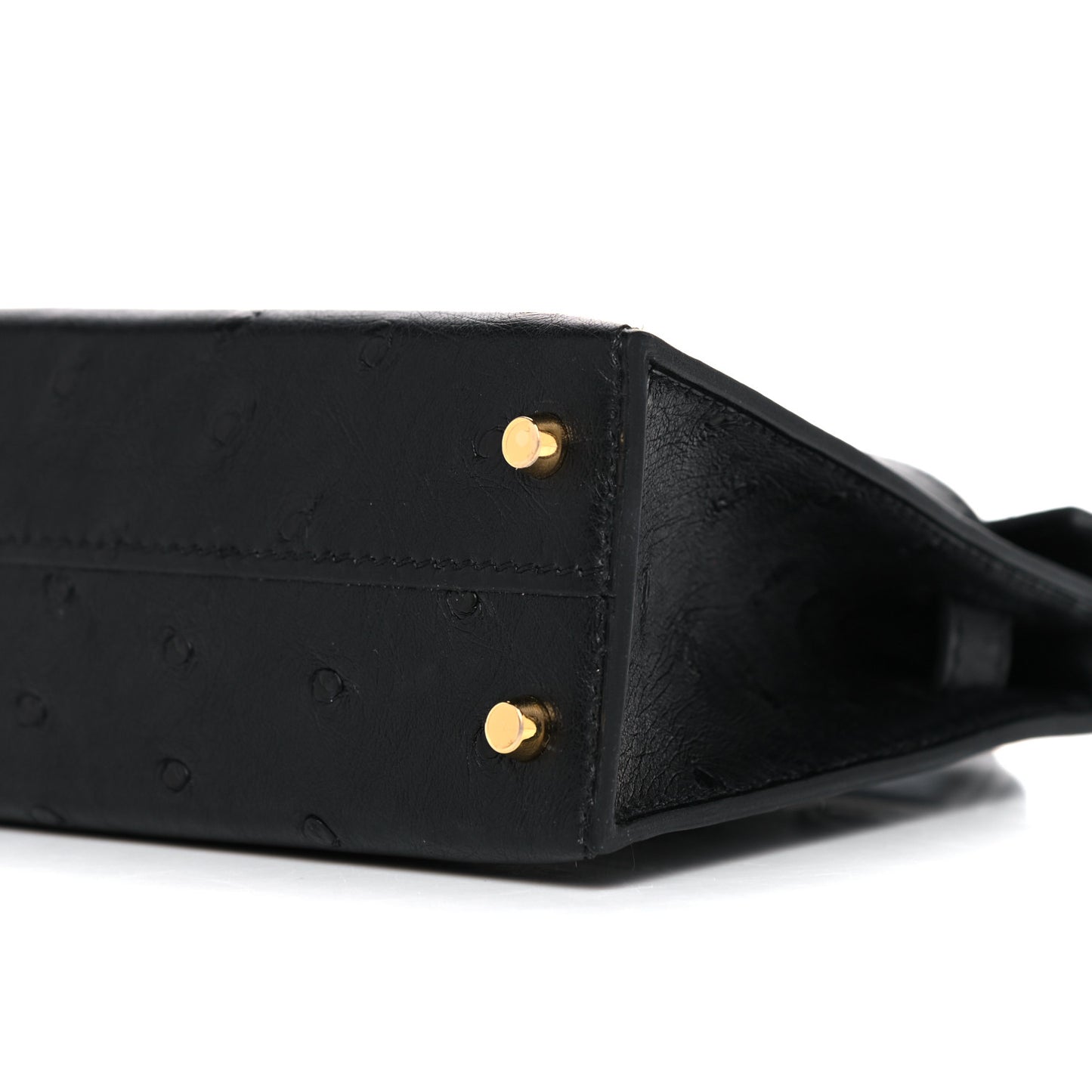 Ostrich Kelly Sellier Mini 20 Black