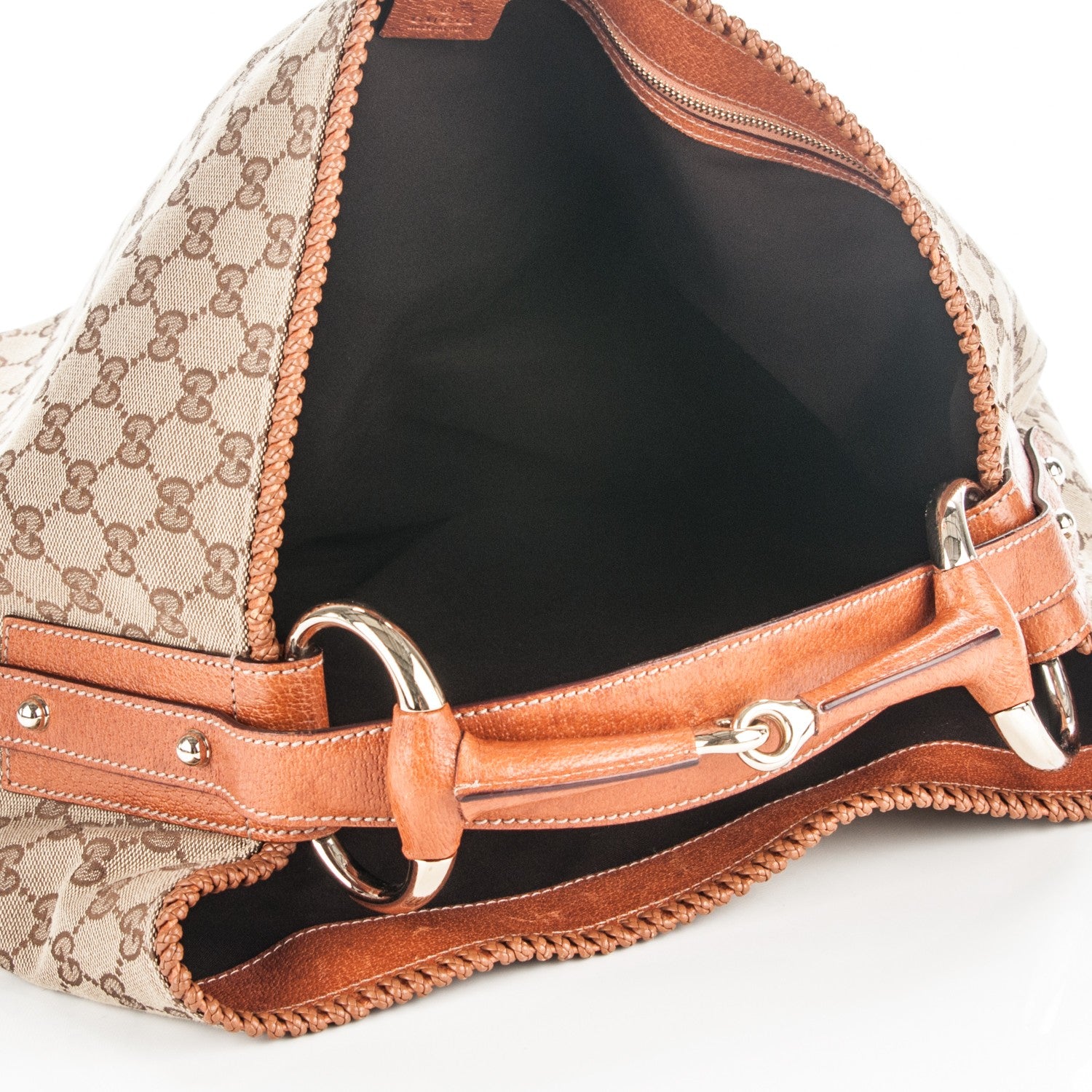 Gucci Monogram Large Horsebit Chain Hobo Brown 5 of 7