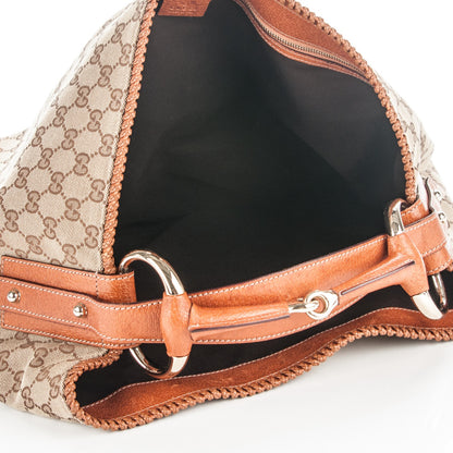 Gucci Monogram Large Horsebit Chain Hobo Brown 5 of 7