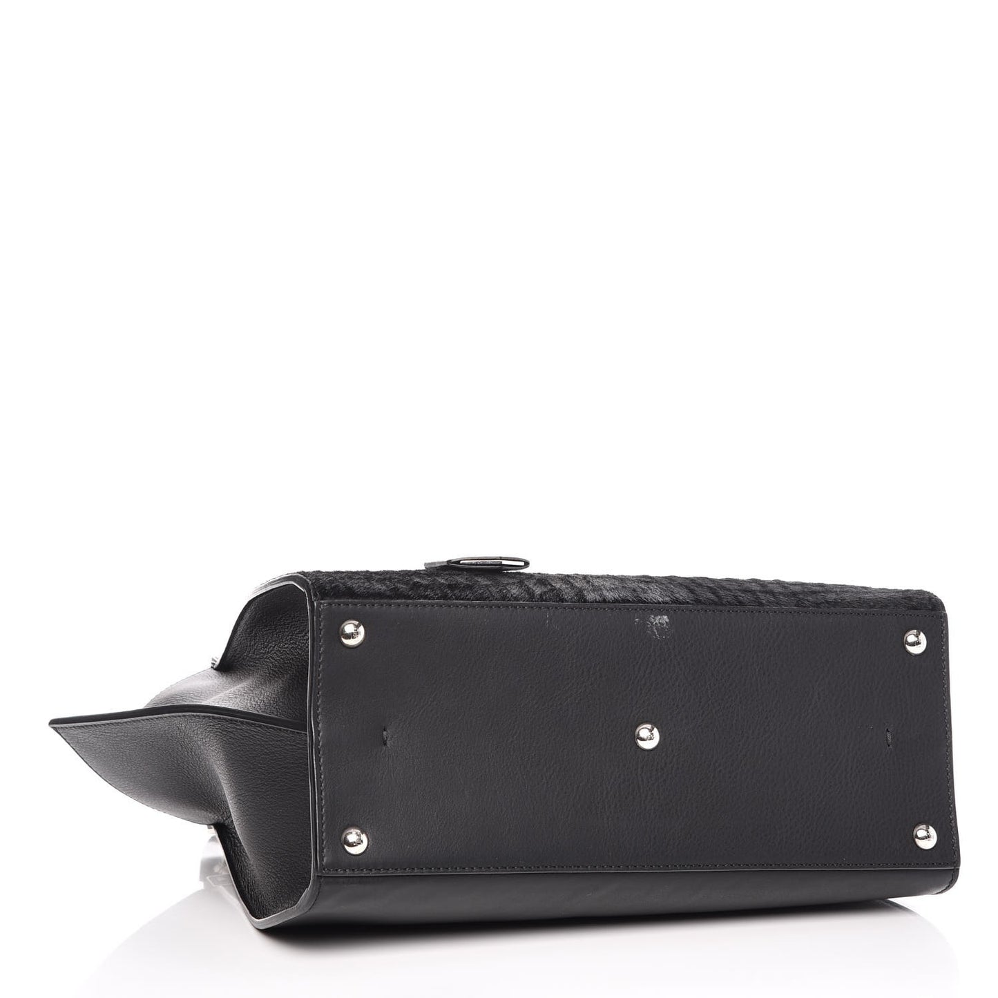 Vitello Pelo Flamingo Crocodile Embossed Petite 3Jours Tote Black