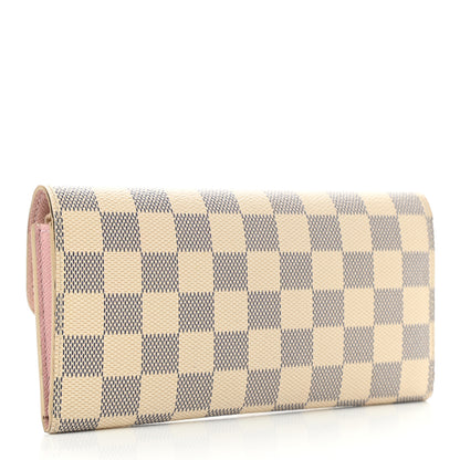 Louis Vuitton Damier Azur Emilie Wallet Rose Ballerine 3 of 10
