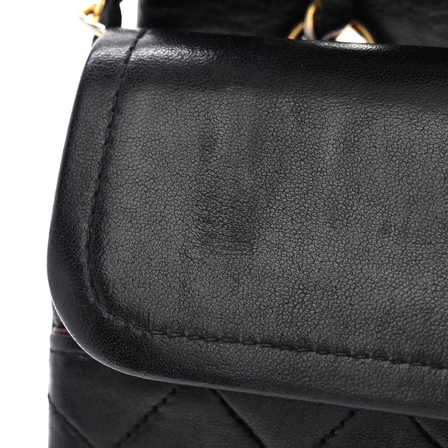 Lambskin Quilted Medium Double Flap Black