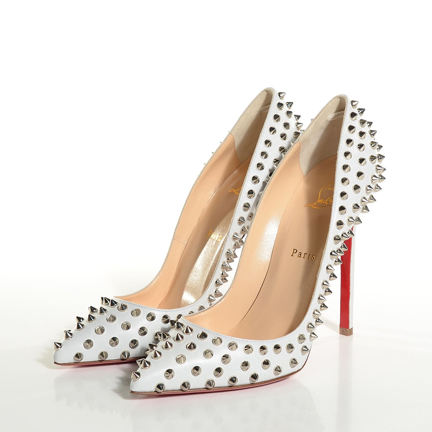 Nappa Pigalle Spikes 120 Pumps 38.5 White