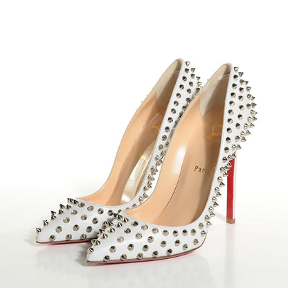 Christian Louboutin Nappa Pigalle Spikes 120 Pumps 38.5 White 3 of 7