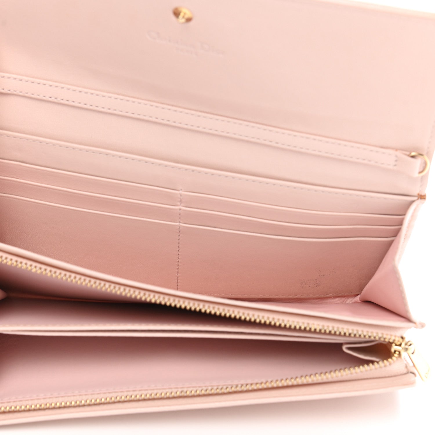 Christian Dior Lambskin Cannage Lady Dior Flap Wallet Light Pink 5 of 13