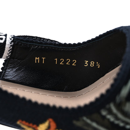 Christian Dior Ribbon Petites Fleurs Embroidered J'Adior Slingback 100mm Pumps 38.5 Black 9 of 12