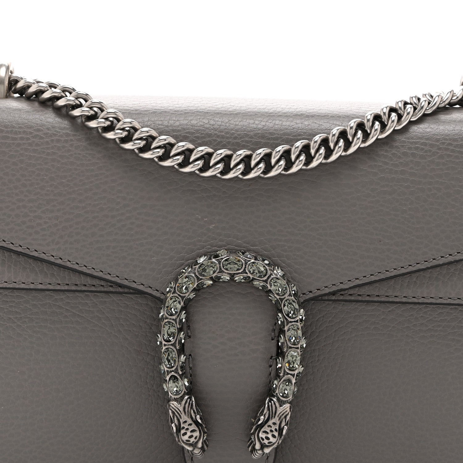 Gucci Pebbled Calfskin Small Dionysus Shoulder Bag Dusty Grey 9 of 12