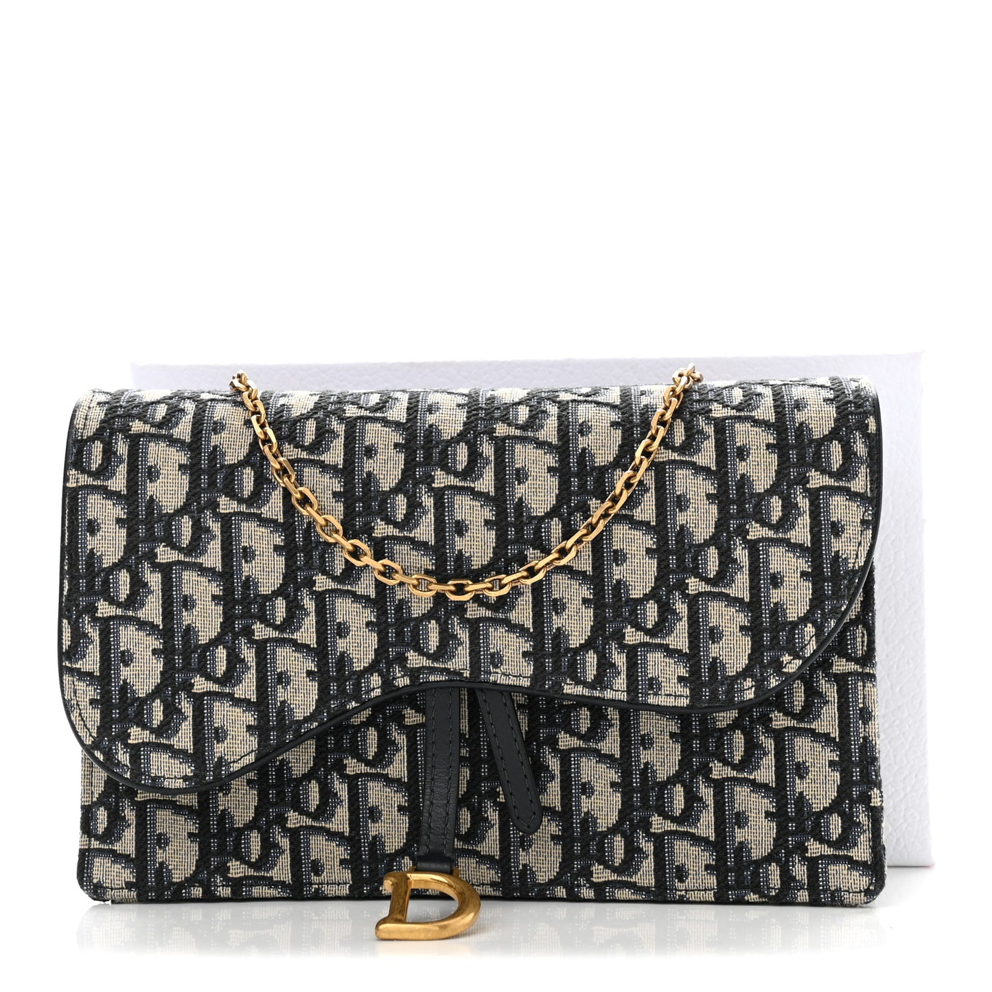 Oblique Saddle Chain Pouch Blue