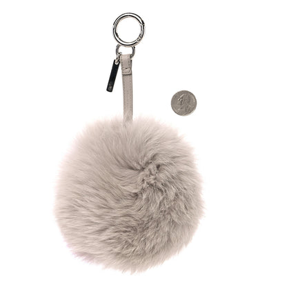 Fendi Fox Fur Shiny Nappa Bi-Color Q ABCharm Bag Charm Grey Purple 2 of 3