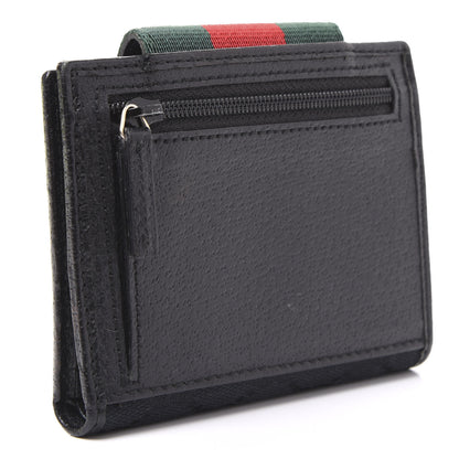 Gucci Monogram Web French Flap Wallet Black 2 of 8