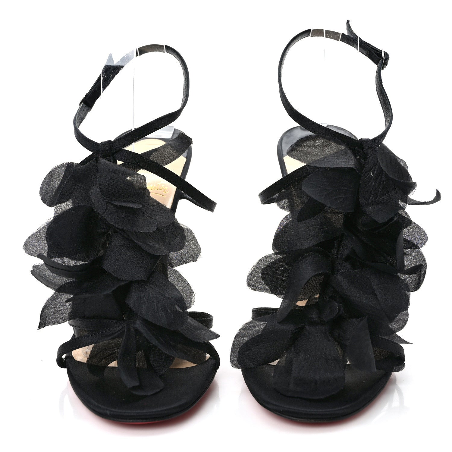 Christian Louboutin Satin Petal Mount Street Sandals 40.5 Black 2 of 7