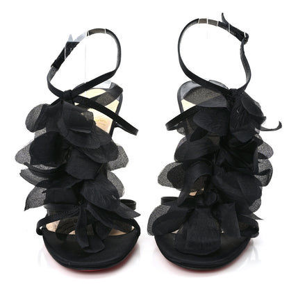 Christian Louboutin Satin Petal Mount Street Sandals 40.5 Black 2 of 7