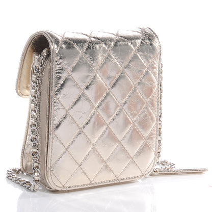 Chanel Metallic Calfskin Mini Flap WOC Gold 3 of 9