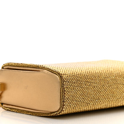Valentino Garavani Metallic Calfskin Beaded Rockstud Evening Clutch Antique Bronze 8 of 9