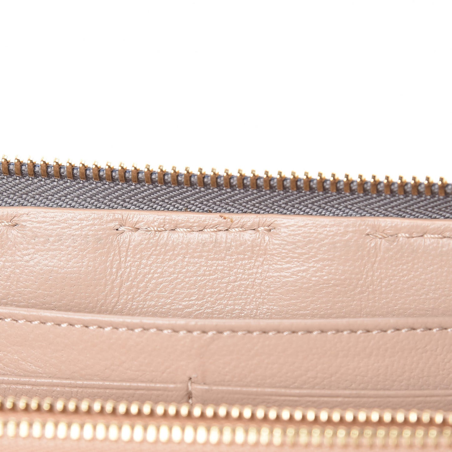 Calfskin Marcie Long Zip Around Wallet Cashmere Grey