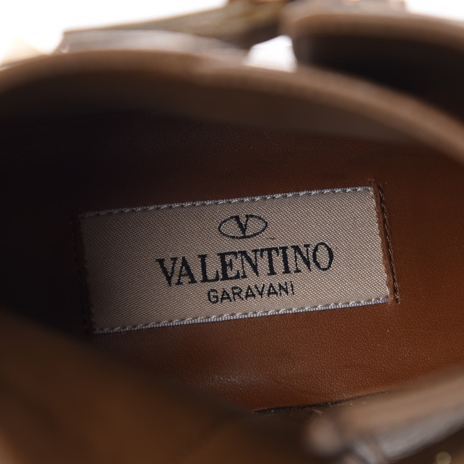 Valentino Garavani Grained Calfskin Rockstud Single Buckle 35mm Cowboy Ankle Boots 37 Nocciola 8 of 8