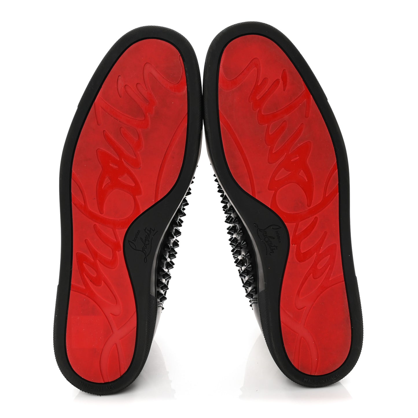 Calfskin Mens Louis Spikes Flat Sneakers 43 Black