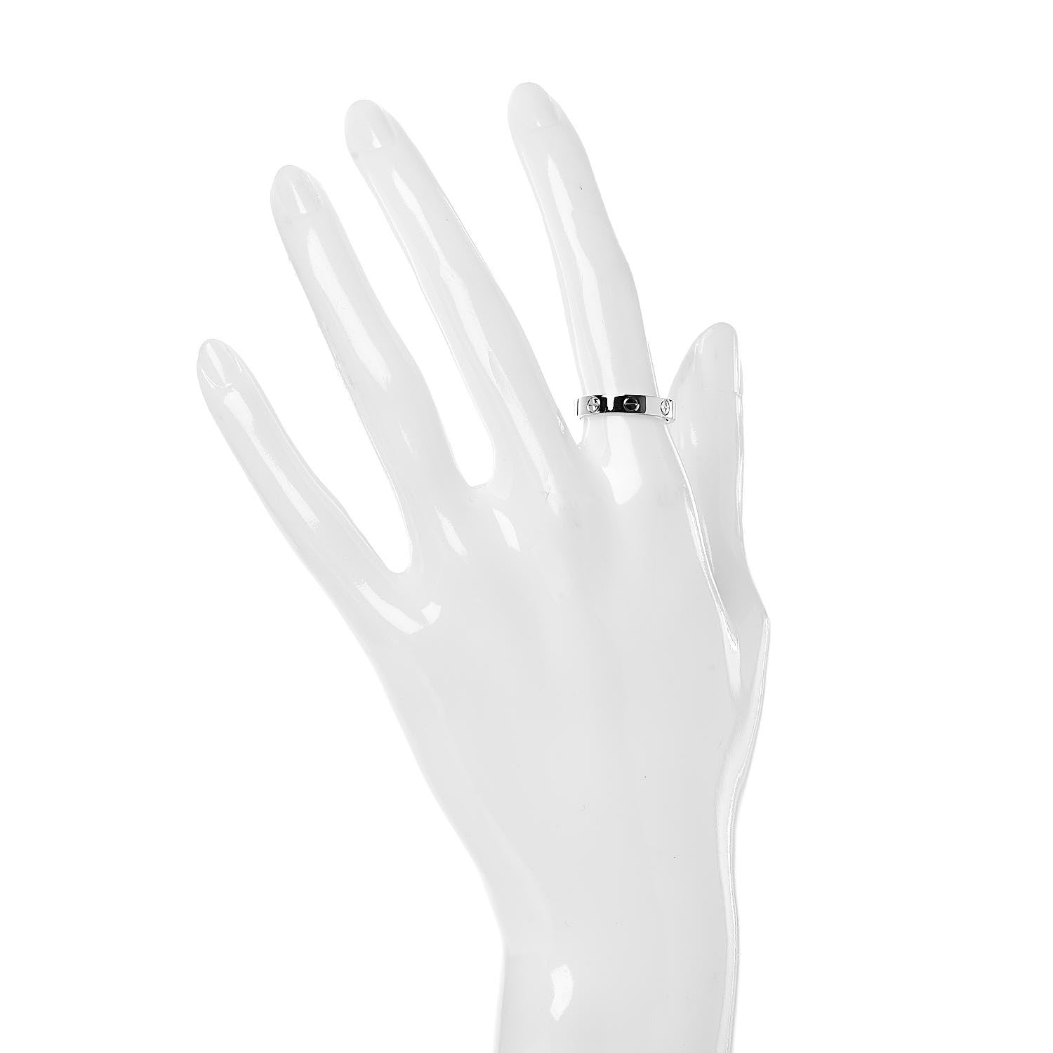 Cartier 18K White Gold 3.5mm LOVE Wedding Band Ring 51 5.75 2 of 5
