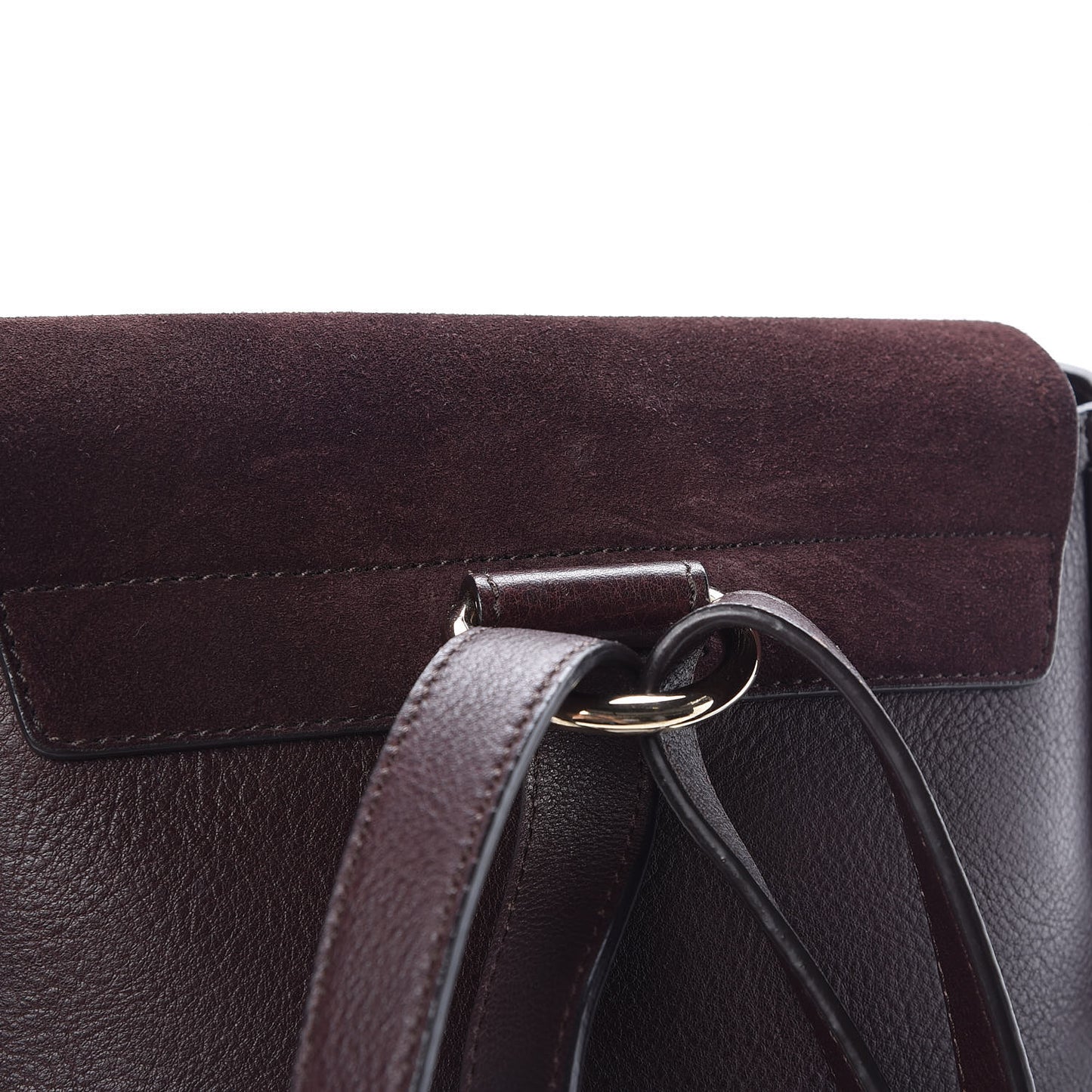 Suede Calfskin Small Faye Backpack Carbon Brown