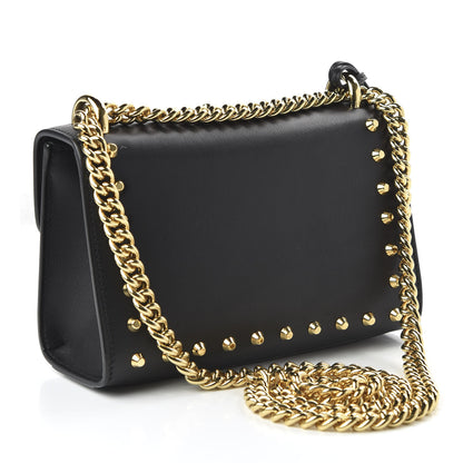 Gucci Calfskin Studded Small Padlock Shoulder Bag Black 3 of 10