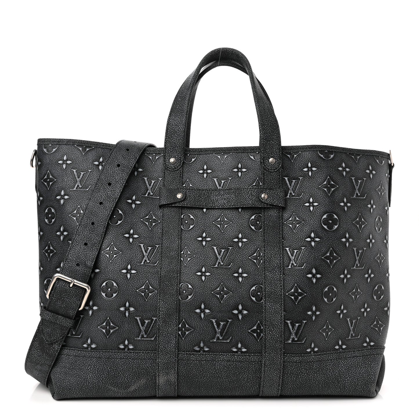 Calfskin Monogram Journey Tote Charcoal