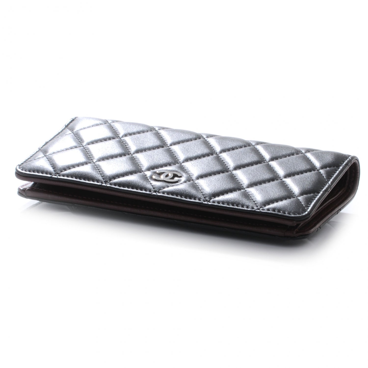Chanel Lambskin Quilted Yen Wallet Black 4 of 8