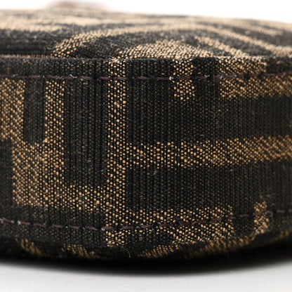 Fendi Fabric Jacquard Vitello Grace FF 1974 Baguette Pouch Tobacco Moro Sand 11 of 11