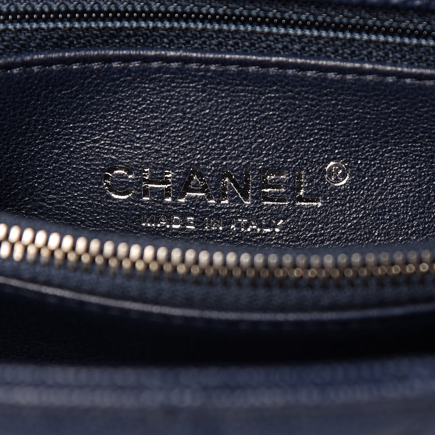 Caviar Lizard Quilted Small Coco Handle Flap Navy