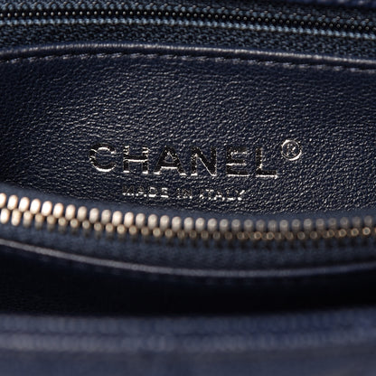 Chanel Caviar Lizard Quilted Small Coco Handle Flap Navy 6 of 9