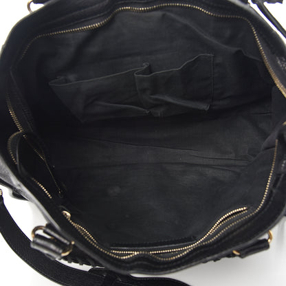 Balenciaga Chevre Gold Metallic Edge Hardware City Black 5 of 12