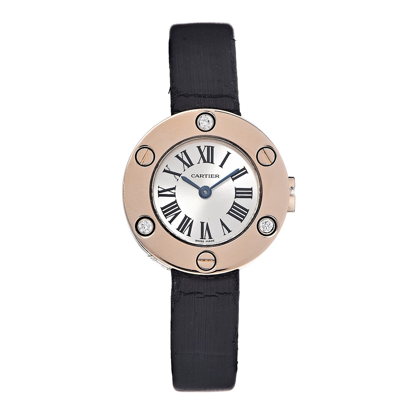18K Pink Gold Satin Diamond 23mm Love Quartz Watch