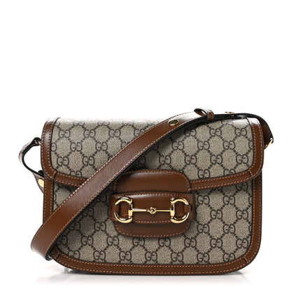 Gucci GG Supreme Monogram Horsebit 1955 Shoulder Bag Beige Brown Sugar 1 of 10