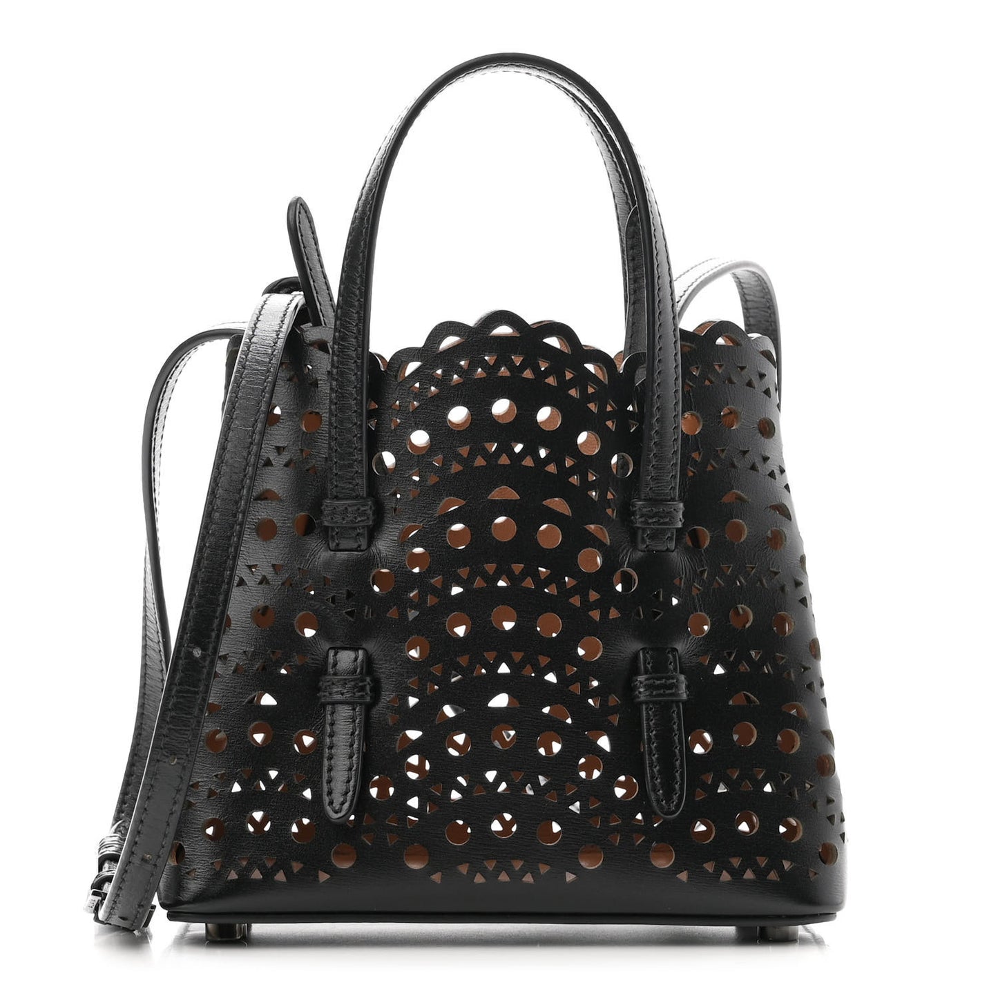 Calfskin Vienne Wave Mina 16 Bag  Black