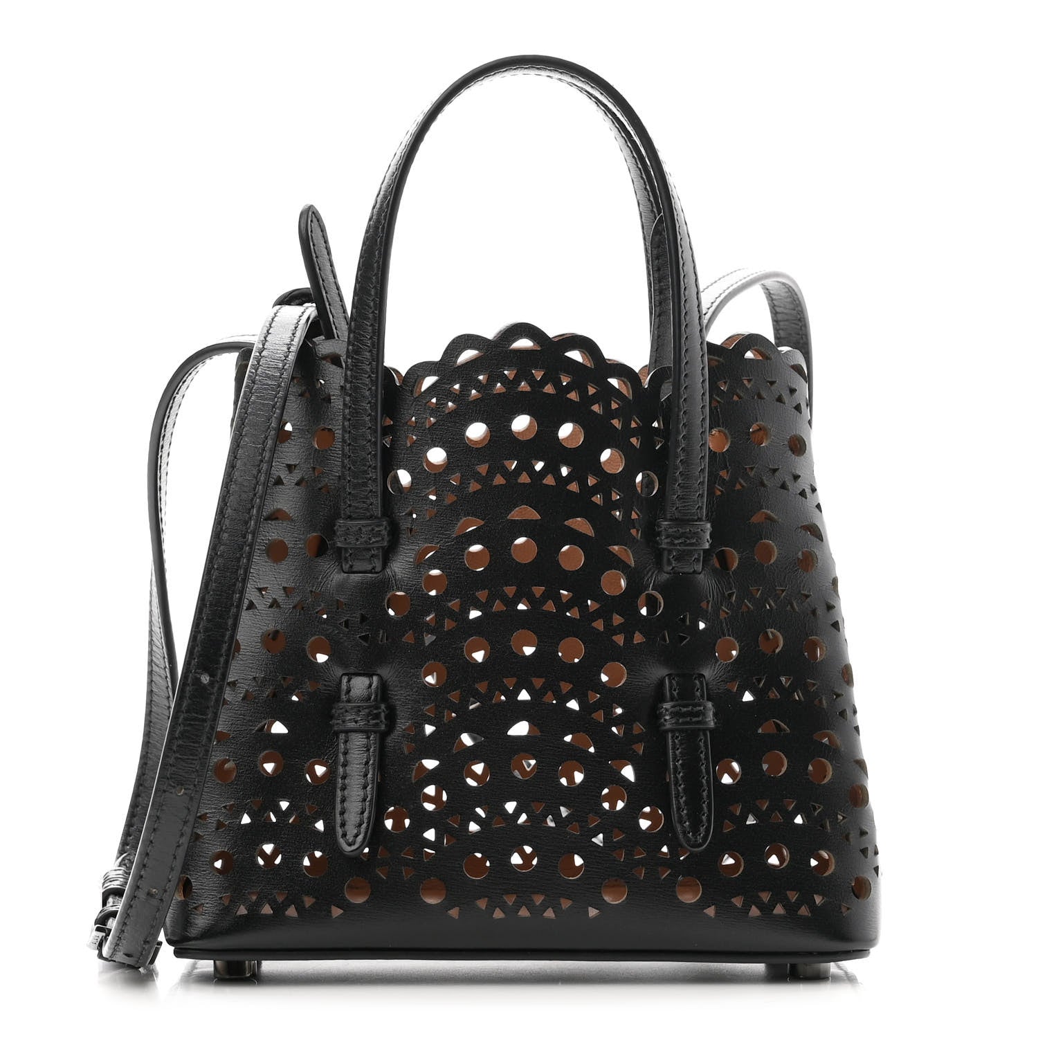 Alaia Calfskin Vienne Wave Mina 16 Bag  Black 1 of 9