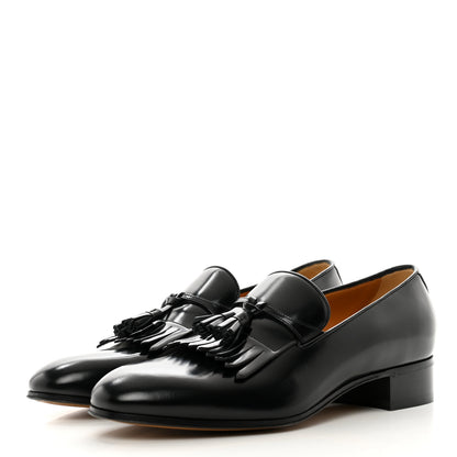 Gucci Calfskin Mens Tassel Loafers 9 Black 3 of 9