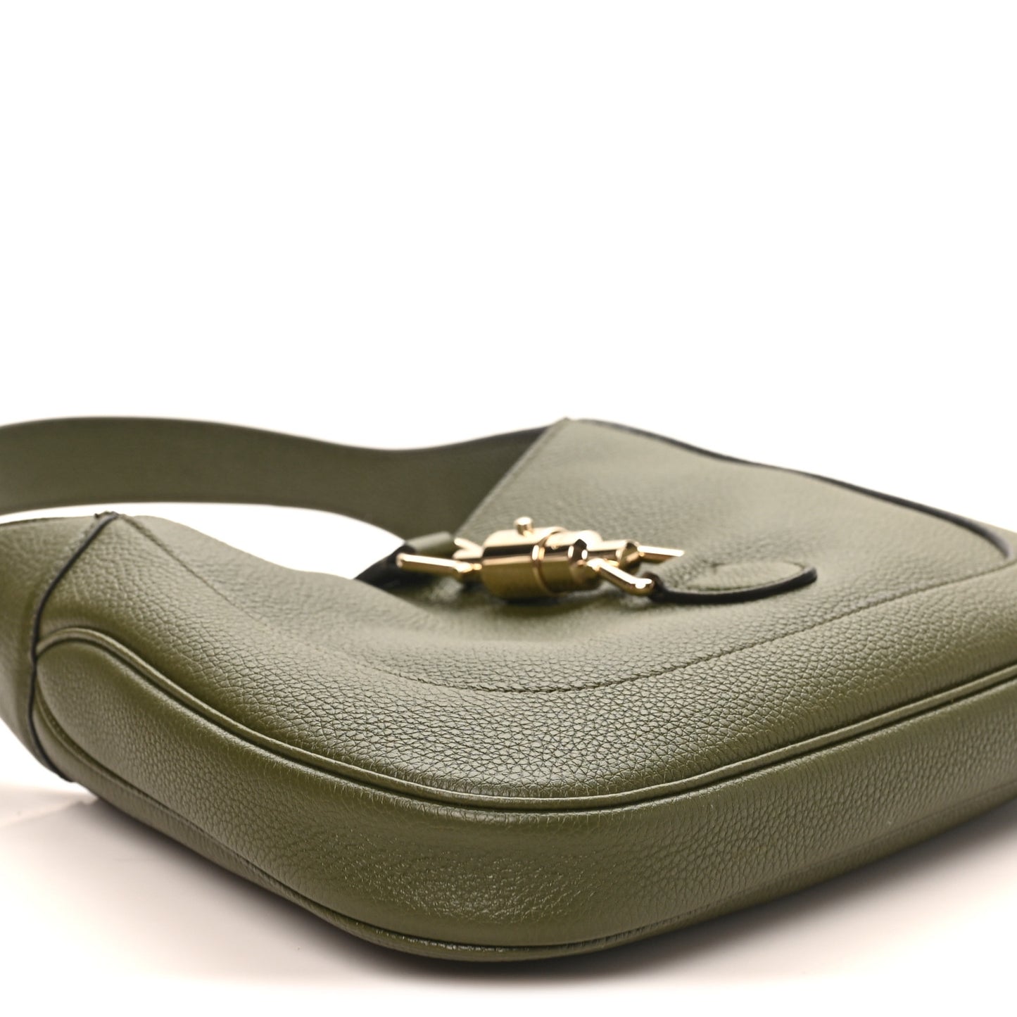 Grand Prix Calfskin Web Medium Jackie 1961 Hobo Dark Green