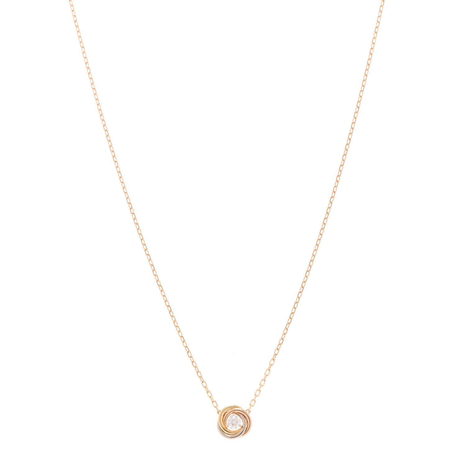 Cartier 18K Pink White Yellow Gold Diamond Trinity De Cartier Pendant Necklace 1 of 4