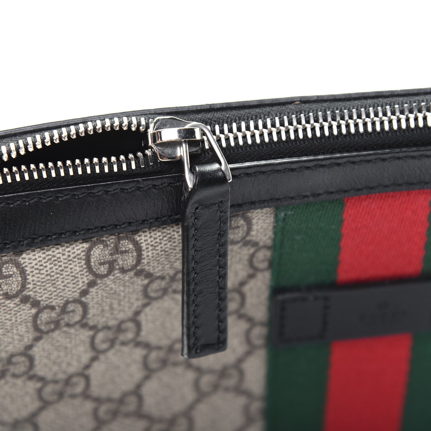 GG Supreme Monogram Web Messenger Bag Black