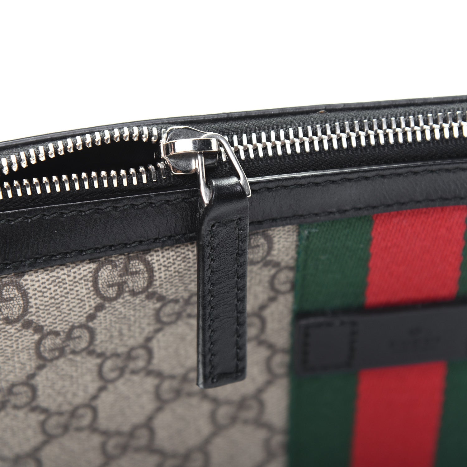 Gucci GG Supreme Monogram Web Messenger Bag Black 11 of 16
