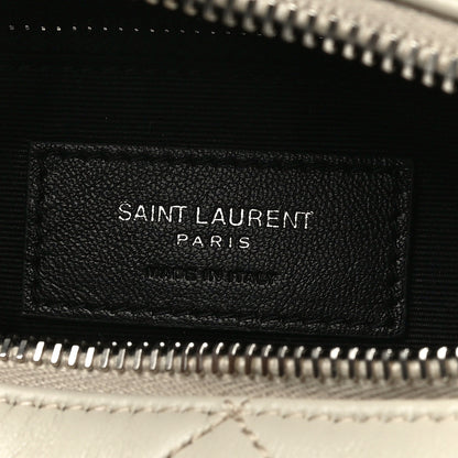 Saint Laurent Calfskin Y Quilted Monogram Small Loulou Bowling Bag Ivory 6 of 9