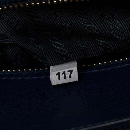Prada Saffiano Lux Extra Large Galleria Double Zip Tote Bluette 8 of 15