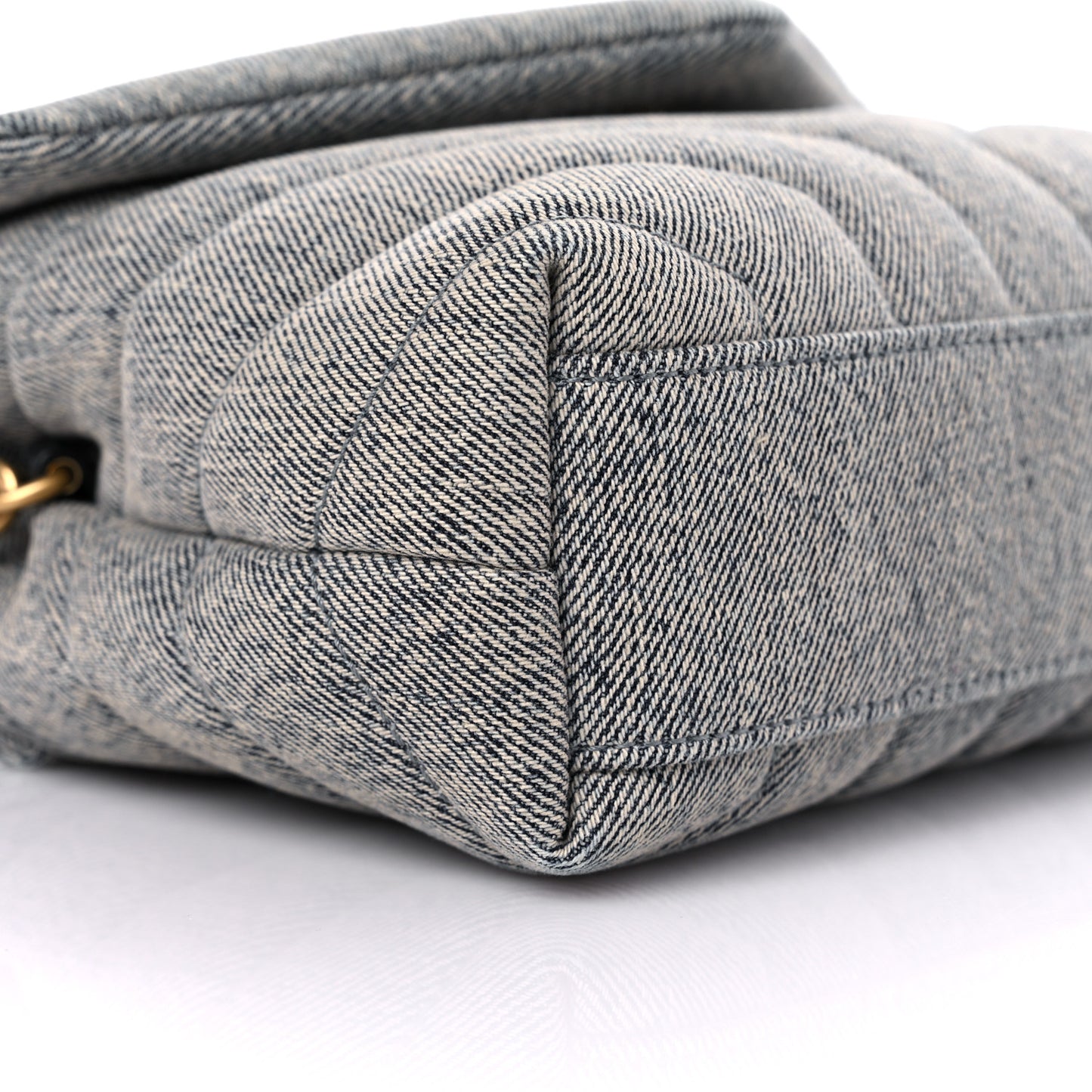 Denim Y Quilted Monogram Toy Loulou Crossbody Bag Grey