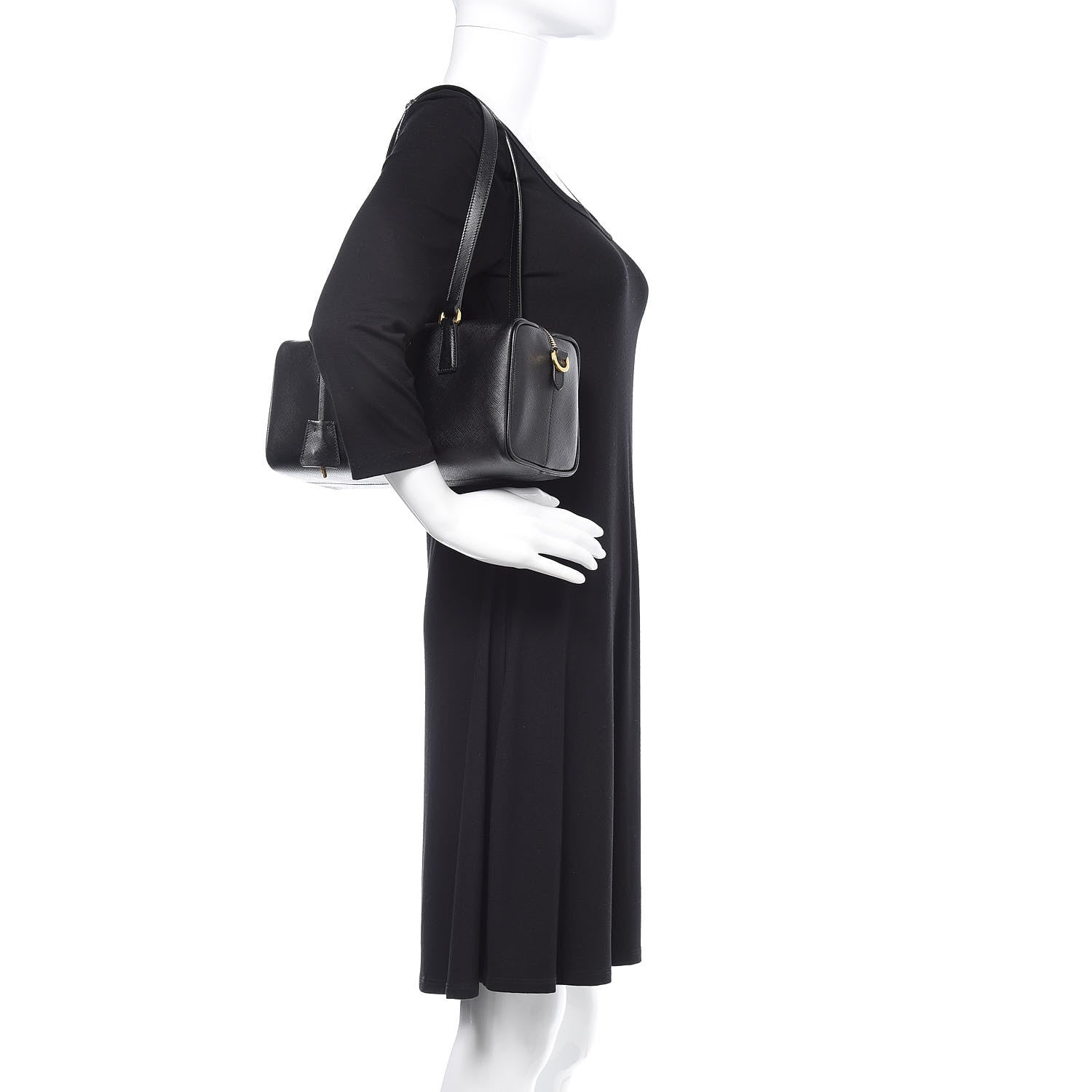 Prada Saffiano Lux Bauletto Black 1 of 12