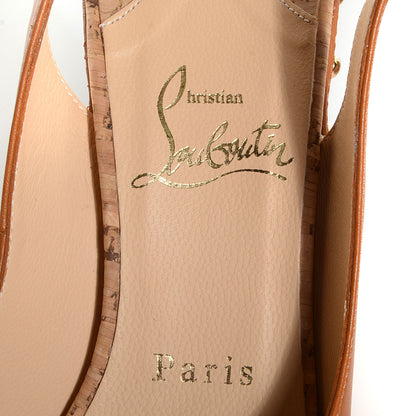 Christian Louboutin Calfskin Monico 100 Studded Cork Wedges 36.5 Fauve 7 of 7