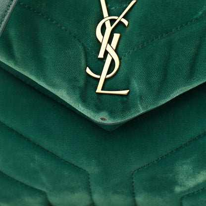 Saint Laurent Velvet Y Quilted Monogram Toy Loulou Chain Satchel Green 13 of 13