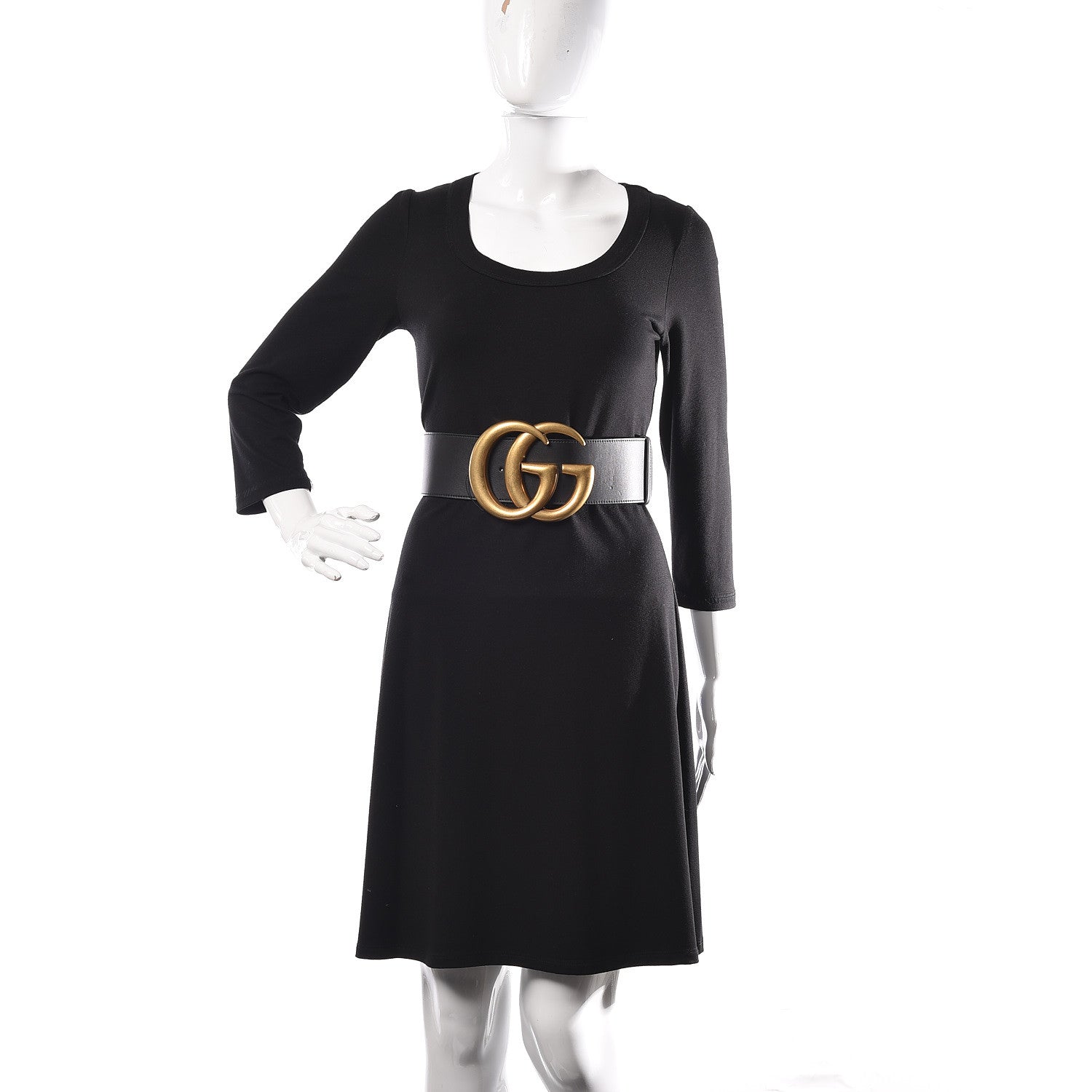 Gucci Calfskin Double G Wide Belt 75 30 Black 2 of 7