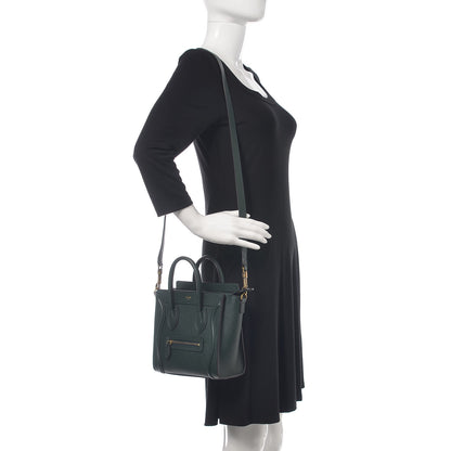 Celine Drummed Calfskin Nano Luggage Amazone 2 of 10