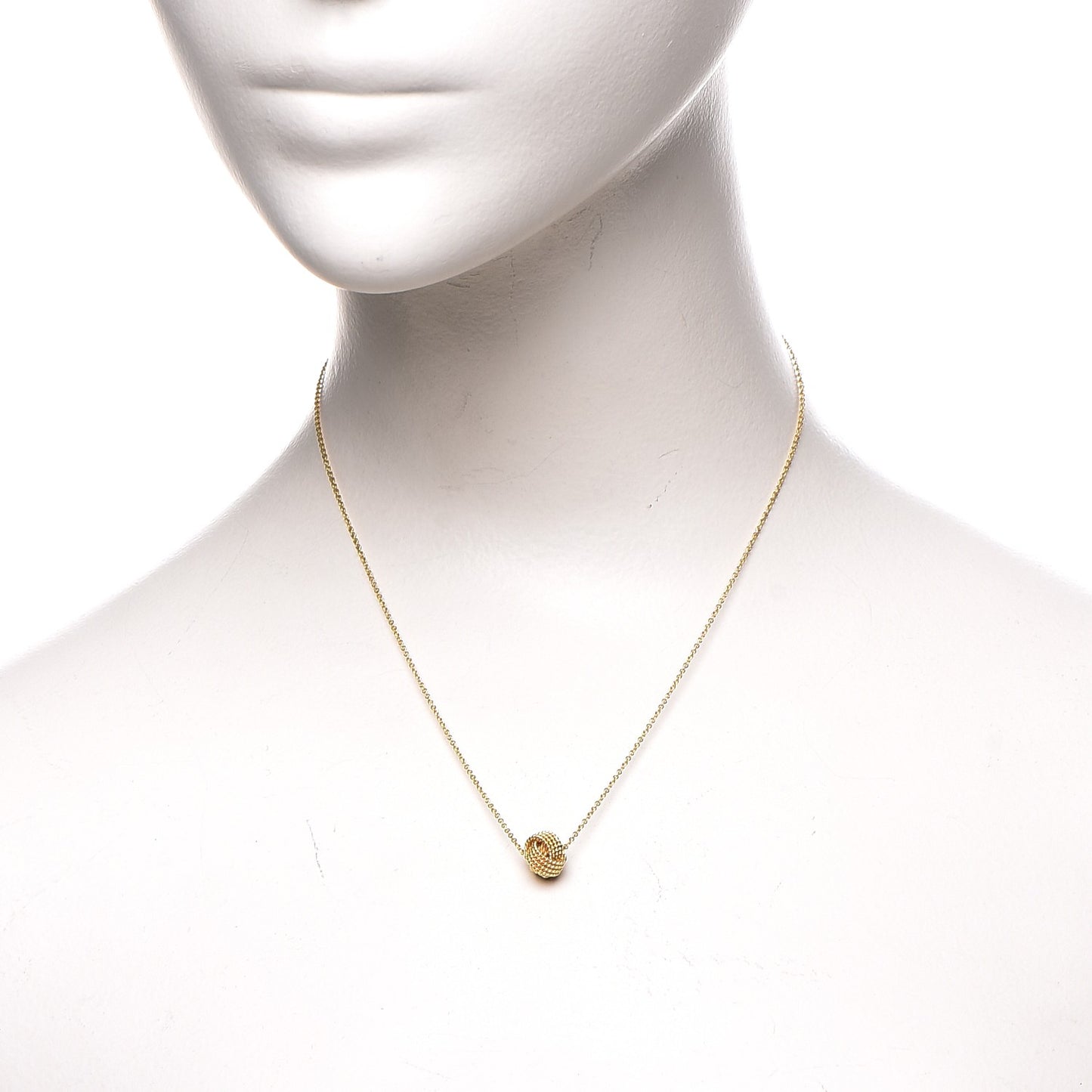18K Yellow Gold Twist Knot Pendant Necklace