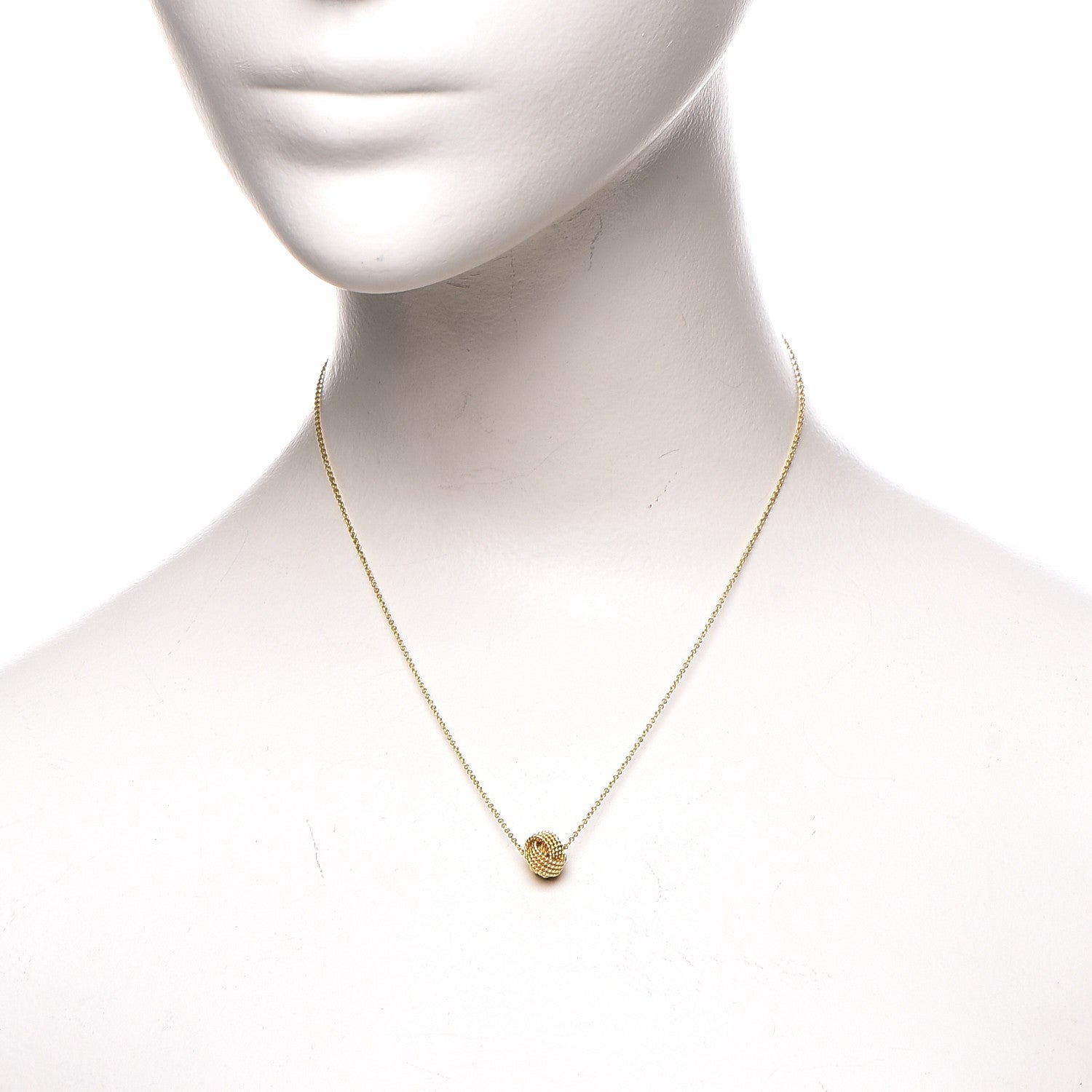 Tiffany 18K Yellow Gold Twist Knot Pendant Necklace 2 of 6