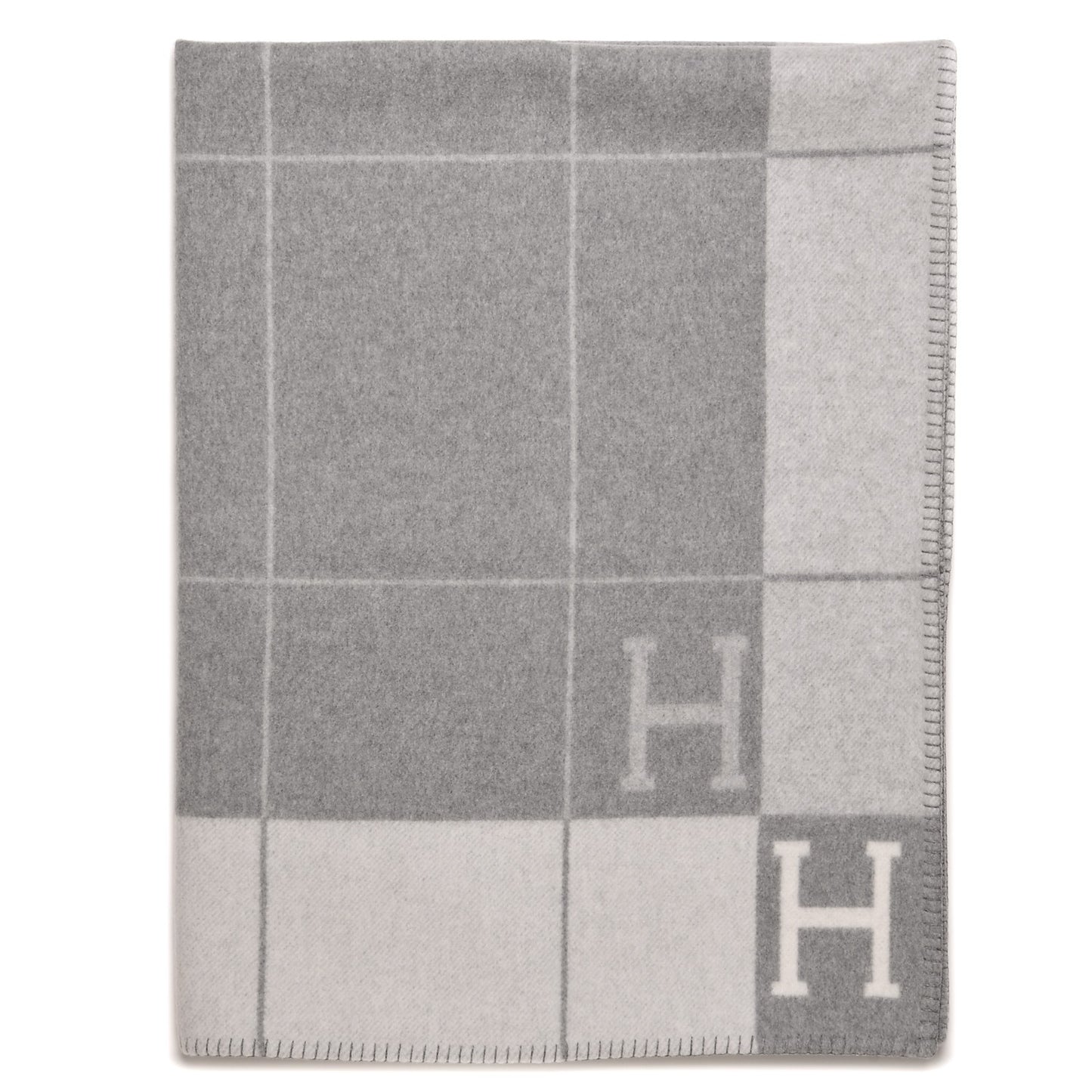 Wool Cashmere Avalon III Blanket Ecru Gris Clair